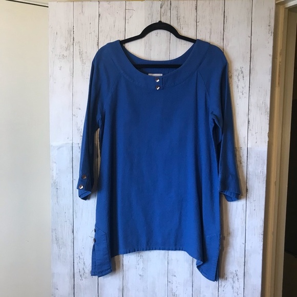 Soft Surroundings Tops - Soft Surroundings Women’s Blue Tunic 3/4 Length Sleeve Top Small